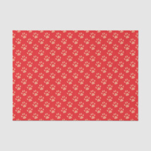 Red Dog Paw Print Christmas Tissue Paper