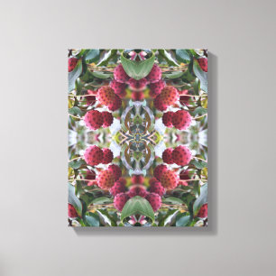 Red Dogwood Fruit Nature Abstract Canvas Print