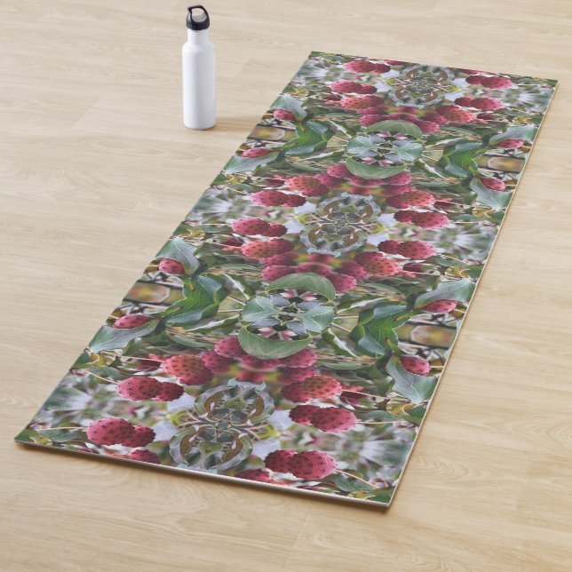 Red Dogwood Fruit Nature Abstract  Yoga Mat (In Situ)