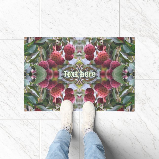 Red Dogwood Fruit Nature Personalised Doormat (Indoor)