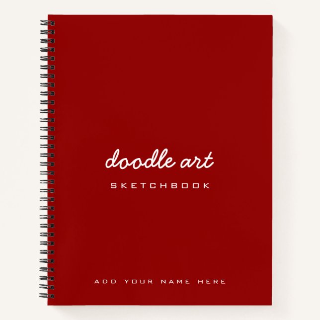 red doodle art name sketch notebook (Front)