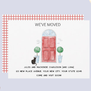Red Door and Cat We Have Moved New Home Announcement