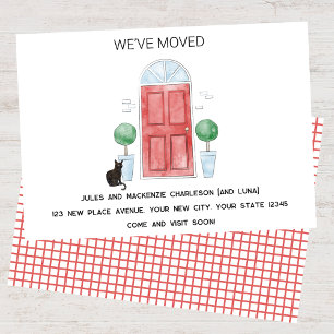 Red Door and Cat We Have Moved New Home Announcement