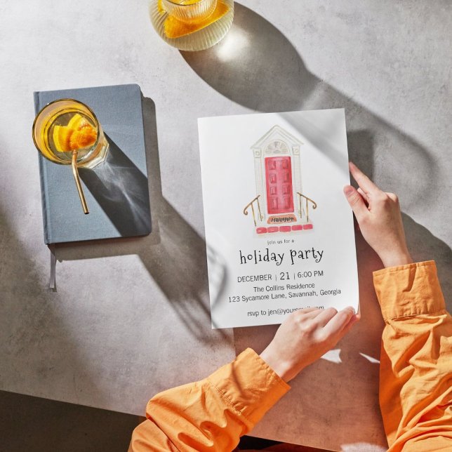 Red Door Christmas Party Invitation (Creator Uploaded)