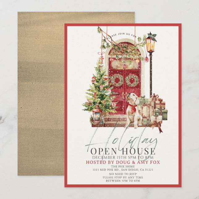 Red Door Dog Christmas Holiday Open House (Front/Back)