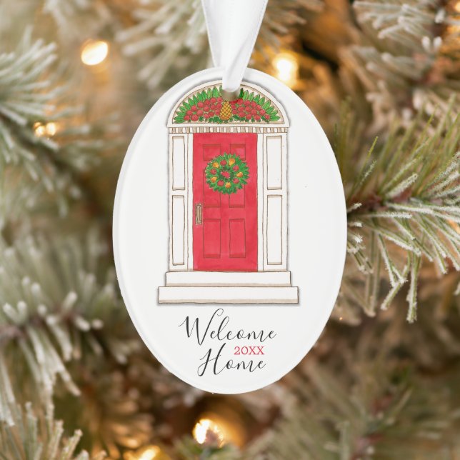 Red Door New Home Ornament (Tree)