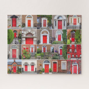 Red Doors of Dublin Ireland Jigsaw Puzzle