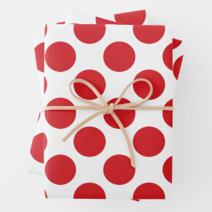 Red dot and White background Wrapping Paper Sheet