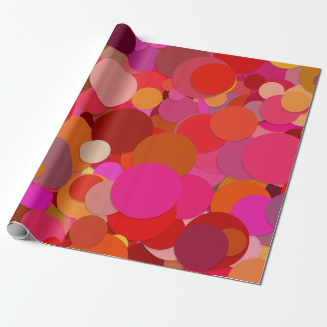 red dot confetti wrapping paper (Unrolled)