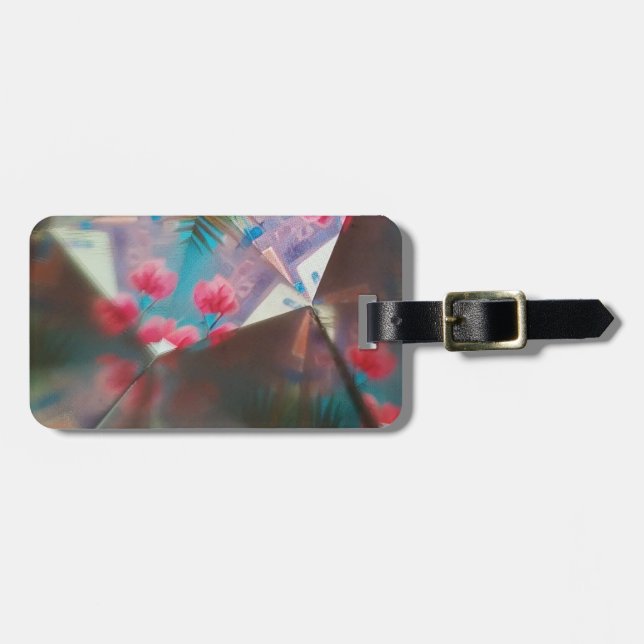 Red Doted Floral  Luggage Tag (Front Horizontal)