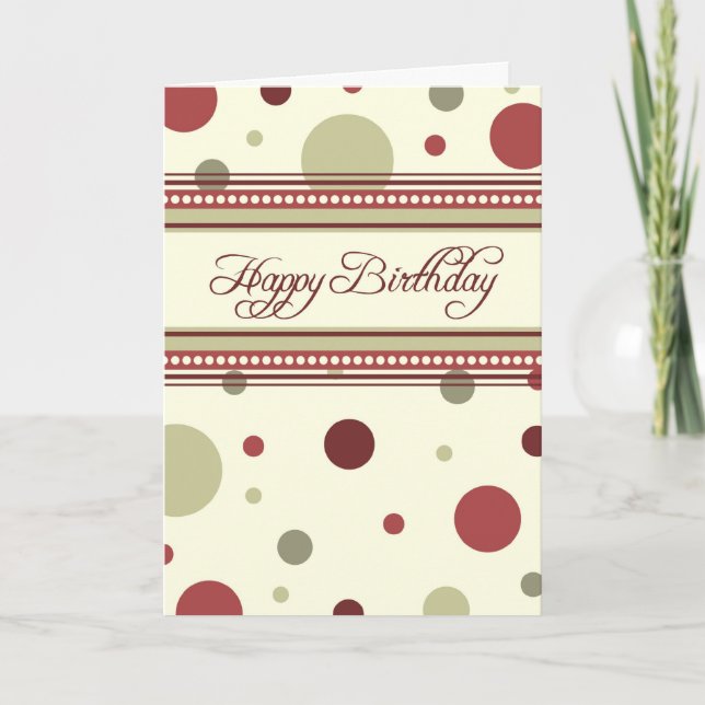 Red Dots Business From Group Birthday Card (Front)