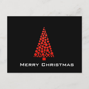 Red Dots Christmas Tree Holiday Postcard
