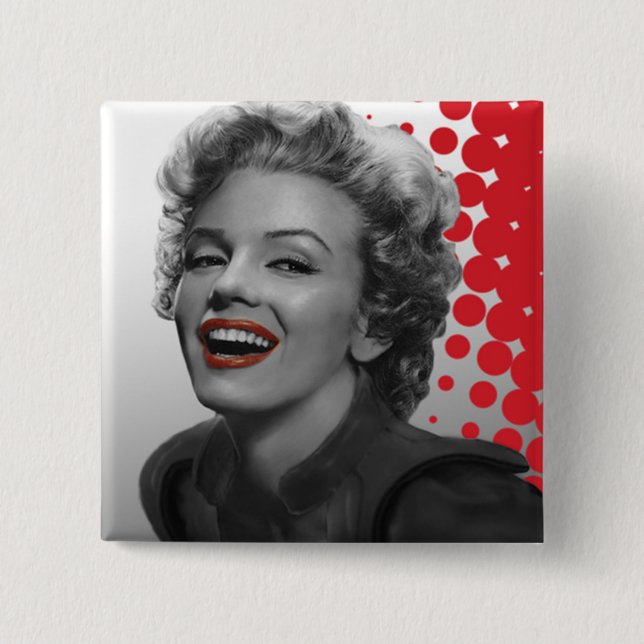 Red Dots Marilyn 15 Cm Square Badge (Front)