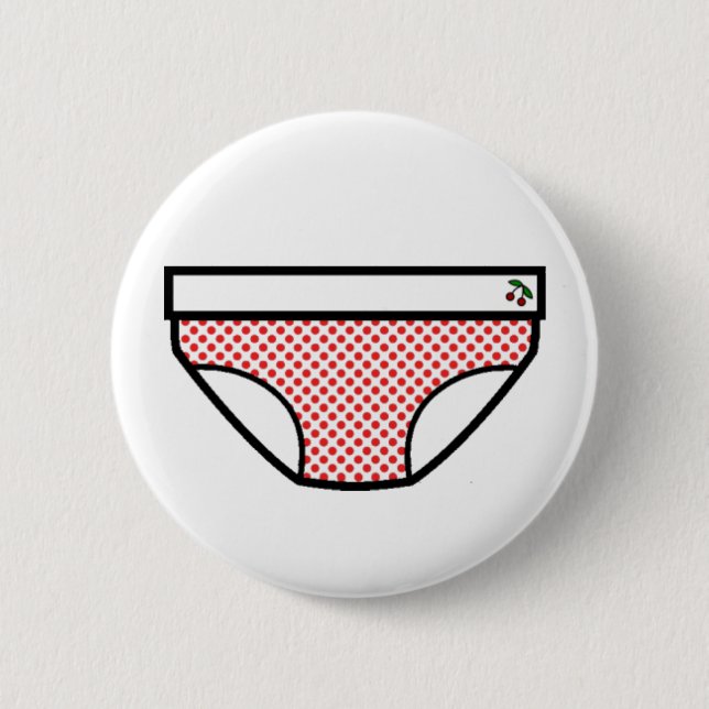Red Dots Underpants 6 Cm Round Badge (Front)