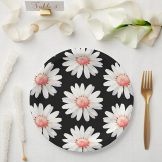 Red Dotted Daisy's Paper Plate