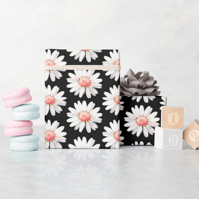Red Dotted Daisy's Wrapping Paper (Baby Shower)