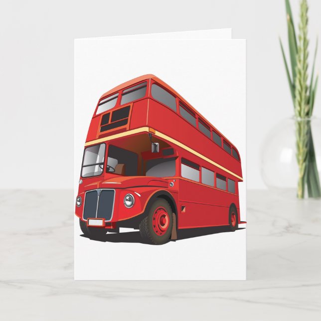 Red Double Decker Bus Classic London Transport Card (Front)