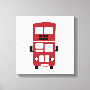 Red double decker bus custom wrapped canvas