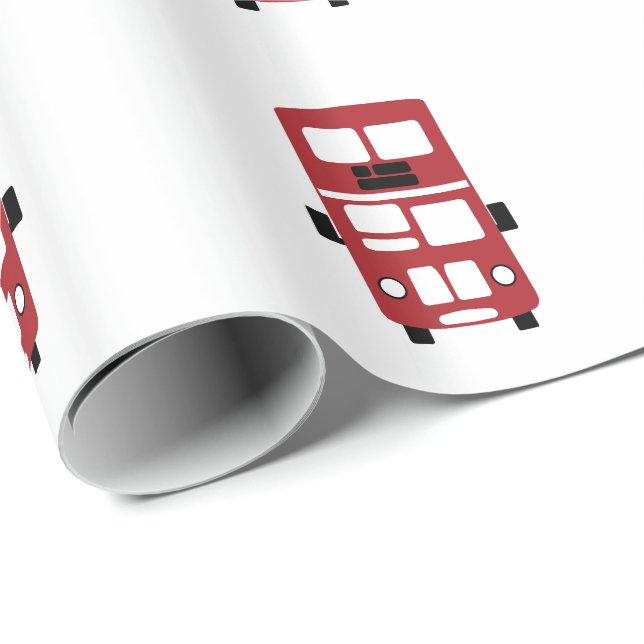 Red double decker bus custom wrapping paper (Roll Corner)
