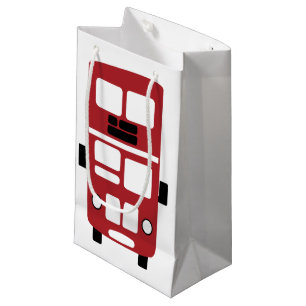 Red double decker bus gift bag