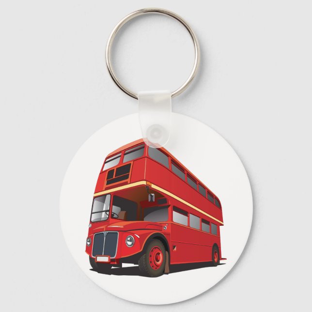 Red Double Decker Bus Keychain (Front)