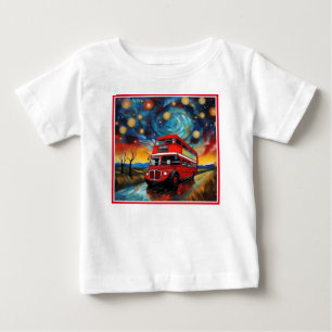 Red Double Decker Bus On A Starry Night, Baby T-Shirt