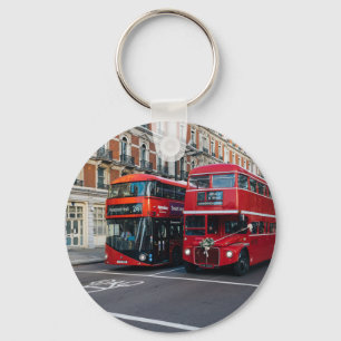 Red Double Decker Buses Key Ring