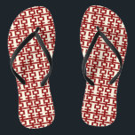 Red Double Happiness Chinese Wedding Flip Flops<br><div class="desc">Minimalist chinese double happiness design in simple red and white pattern. A chic and classy asian themed wedding design for the modern and stylish couple. The double happiness is a very auspicious and good luck symbol used in all oriental weddings and celebrations. Designed by fat*fa*tin. Easy to customise with your...</div>