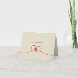 Red Double Happiness Knot Wedding Thank You Card