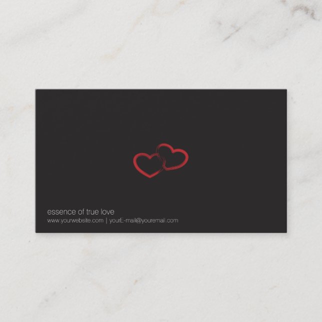 Red Double Heart Business Card (Front)