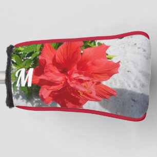 Red Double Hibiscus Flower Golf Head Cover