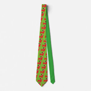 Red-Doxie---And-Santa-Hat Tie