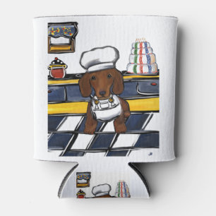Red Doxie Chef Can Cooler