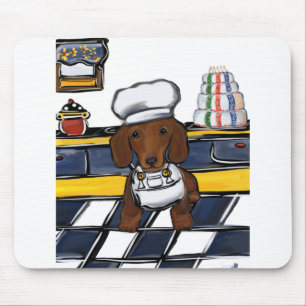 Red Doxie Chef Mouse Mat