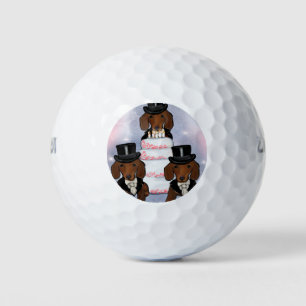 Red Doxie Grooms Golf Balls