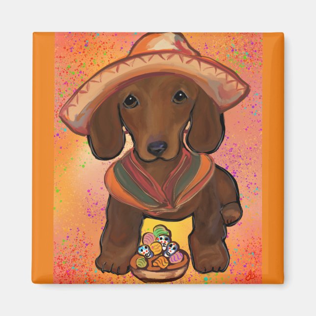 Red Doxie Magnet (Front)