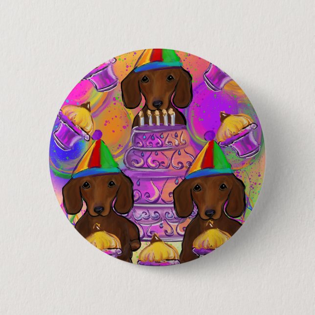 Red Doxies 6 Cm Round Badge (Front)