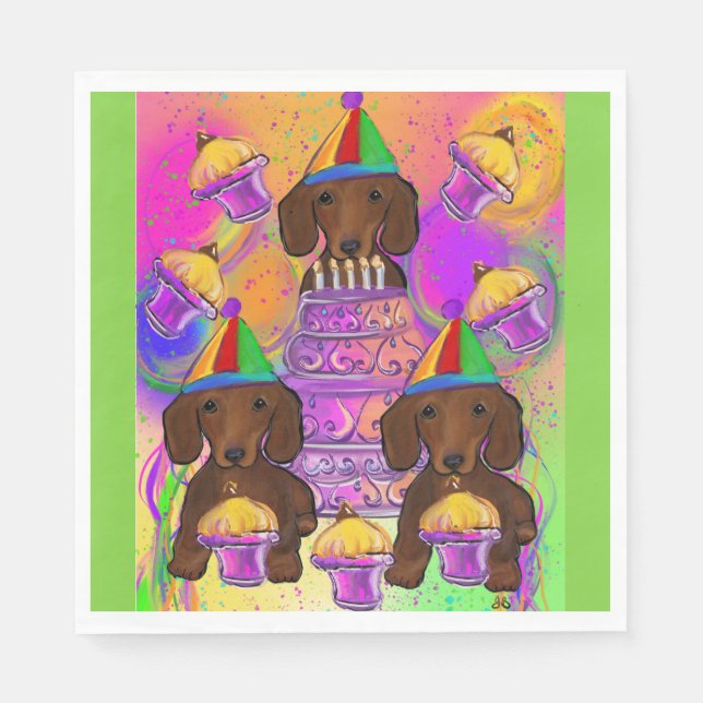 Red Doxies Napkin (Front)