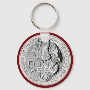 RED DRAGON 0F WALES COIN KEY RING