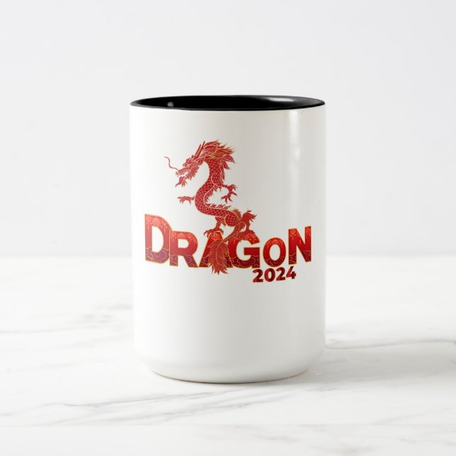 Red Dragon 2024 Two-Tone Coffee Mug (Center)