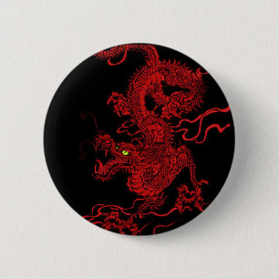 Red Dragon 6 Cm Round Badge