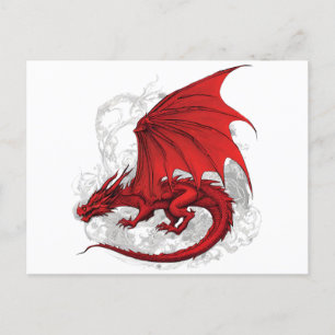Red Dragon Abstract  Postcard