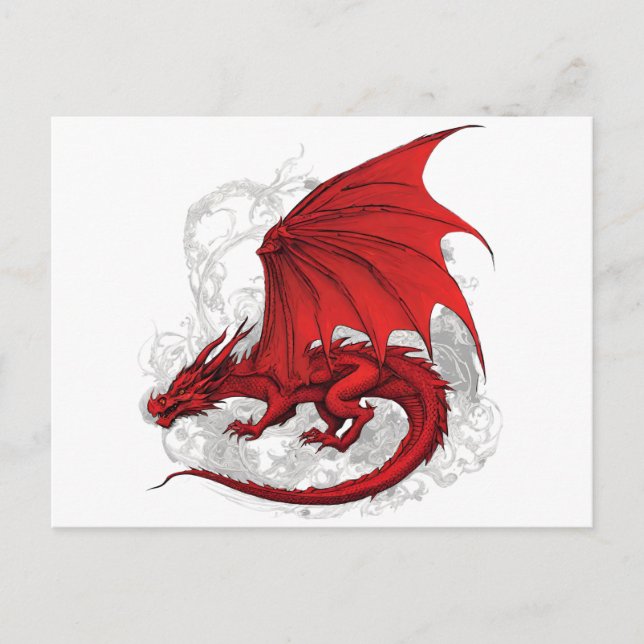 Red Dragon Abstract  Postcard (Front)