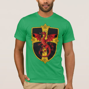 Red Dragon And Mediaeval Cross T-Shirt