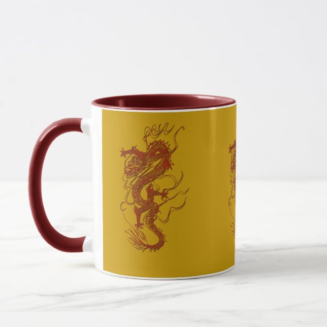 Red Dragon Asian Art Design Mug (Left)