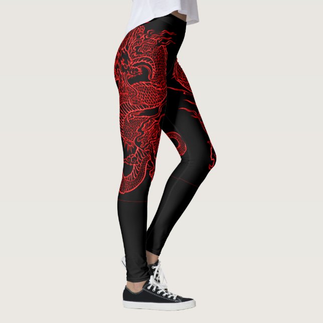 Red Dragon Body Tattoo Leggings (Right)