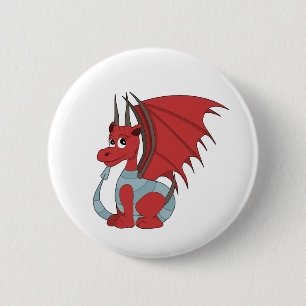 Red Dragon Cartoon  6 Cm Round Badge