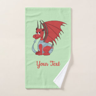 Red Dragon Cartoon  Bath Towel Set