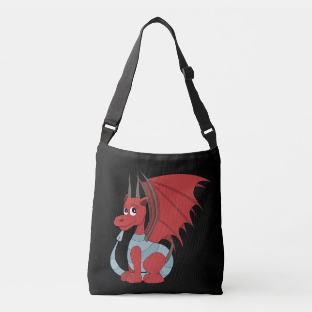Red Dragon Cartoon  Crossbody Bag (Front)