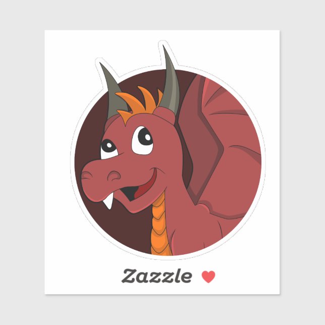 Red dragon cartoon Custom-Cut Vinyl Sticker (Sheet)